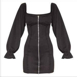 PRETTY LITTLE THING ZIP UP BODYCON DRESS